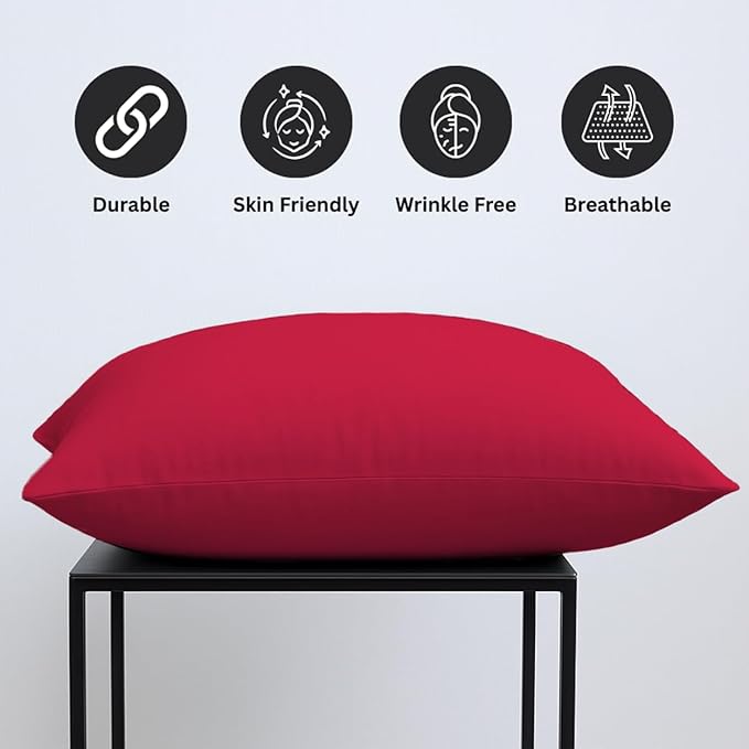 Pillow Cases pack of 2 Black Pillow Covers 50X75CM Hotel Quality Poly Cotton