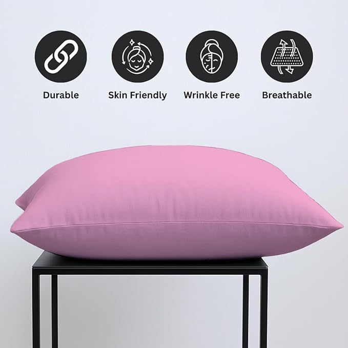 Pillow Cases pack of 2 Black Pillow Covers 50X75CM Hotel Quality Poly Cotton