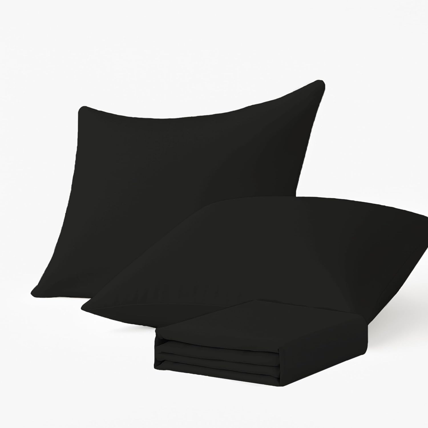 Pillow Cases pack of 2 Black Pillow Covers 50X75CM Hotel Quality Poly Cotton