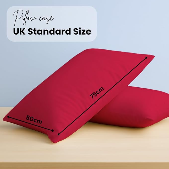 Pillow Cases pack of 2 Black Pillow Covers 50X75CM Hotel Quality Poly Cotton