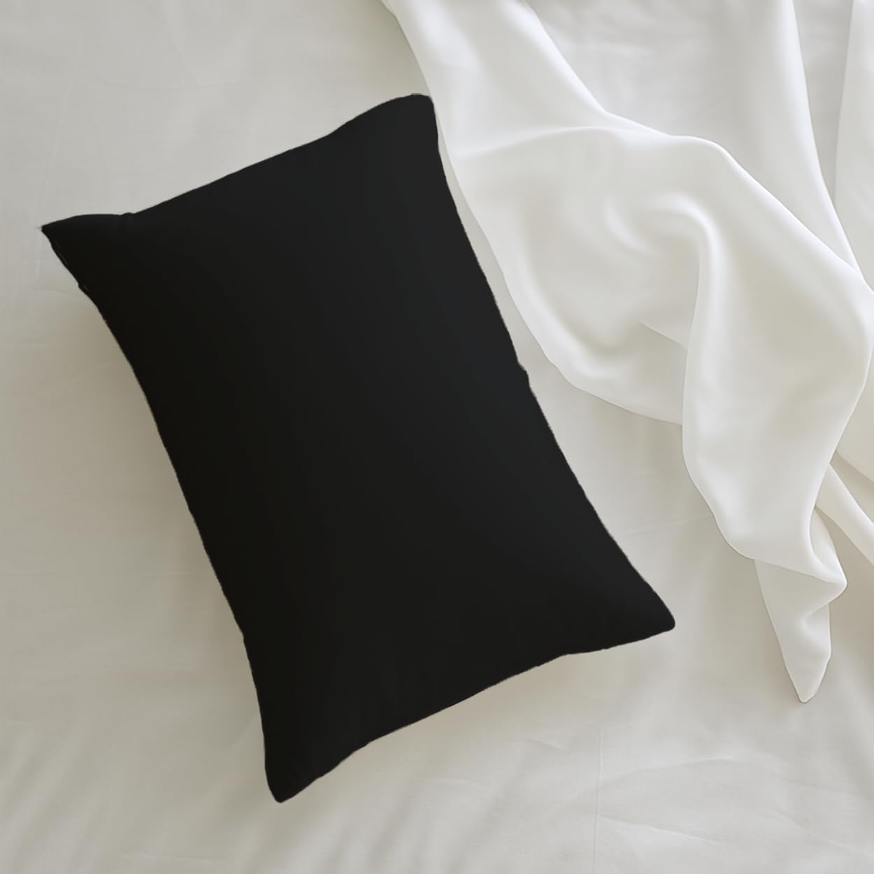 Pillow Cases pack of 2 Black Pillow Covers 50X75CM Hotel Quality Poly Cotton