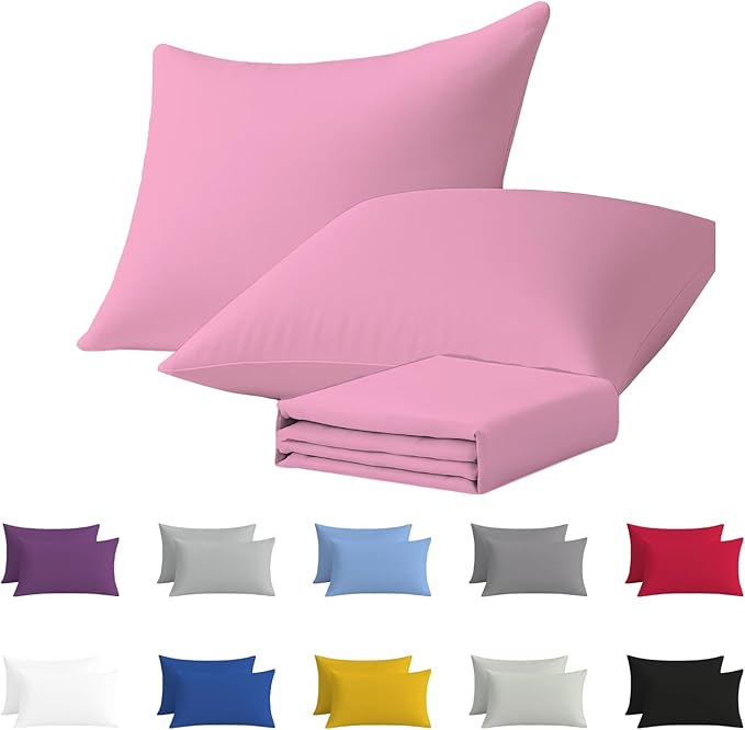 Pillow Cases pack of 2 Black Pillow Covers 50X75CM Hotel Quality Poly Cotton