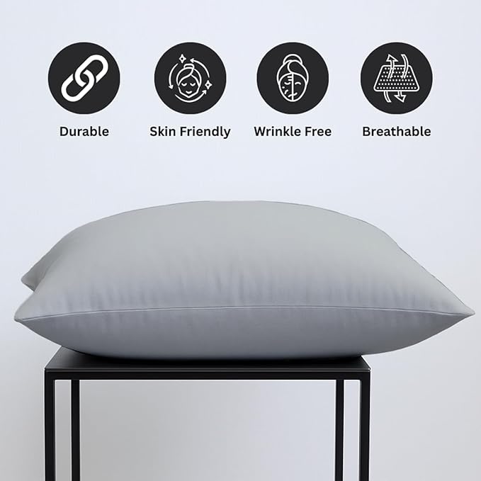 Pillow Cases pack of 2 Black Pillow Covers 50X75CM Hotel Quality Poly Cotton