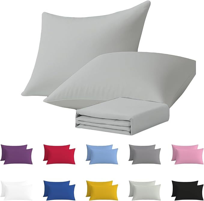 Pillow Cases pack of 2 Black Pillow Covers 50X75CM Hotel Quality Poly Cotton