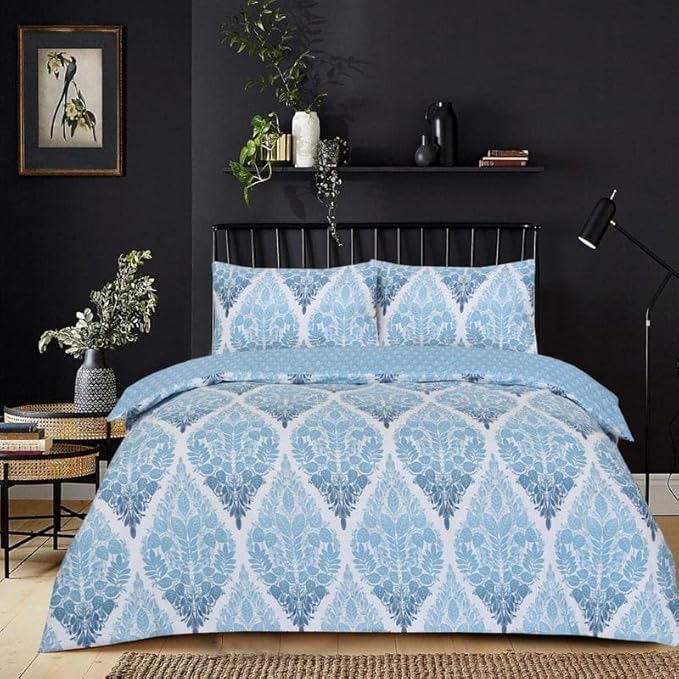 Breathable Microfibre Quilt Duvet Cover Set With Fitted Sheet and Pillow Case – Complete Bedding Set