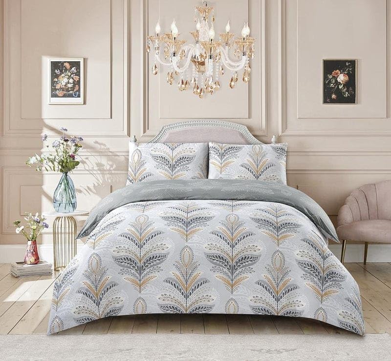 Breathable Microfibre Quilt Duvet Cover Set With Fitted Sheet and Pillow Case – Complete Bedding Set