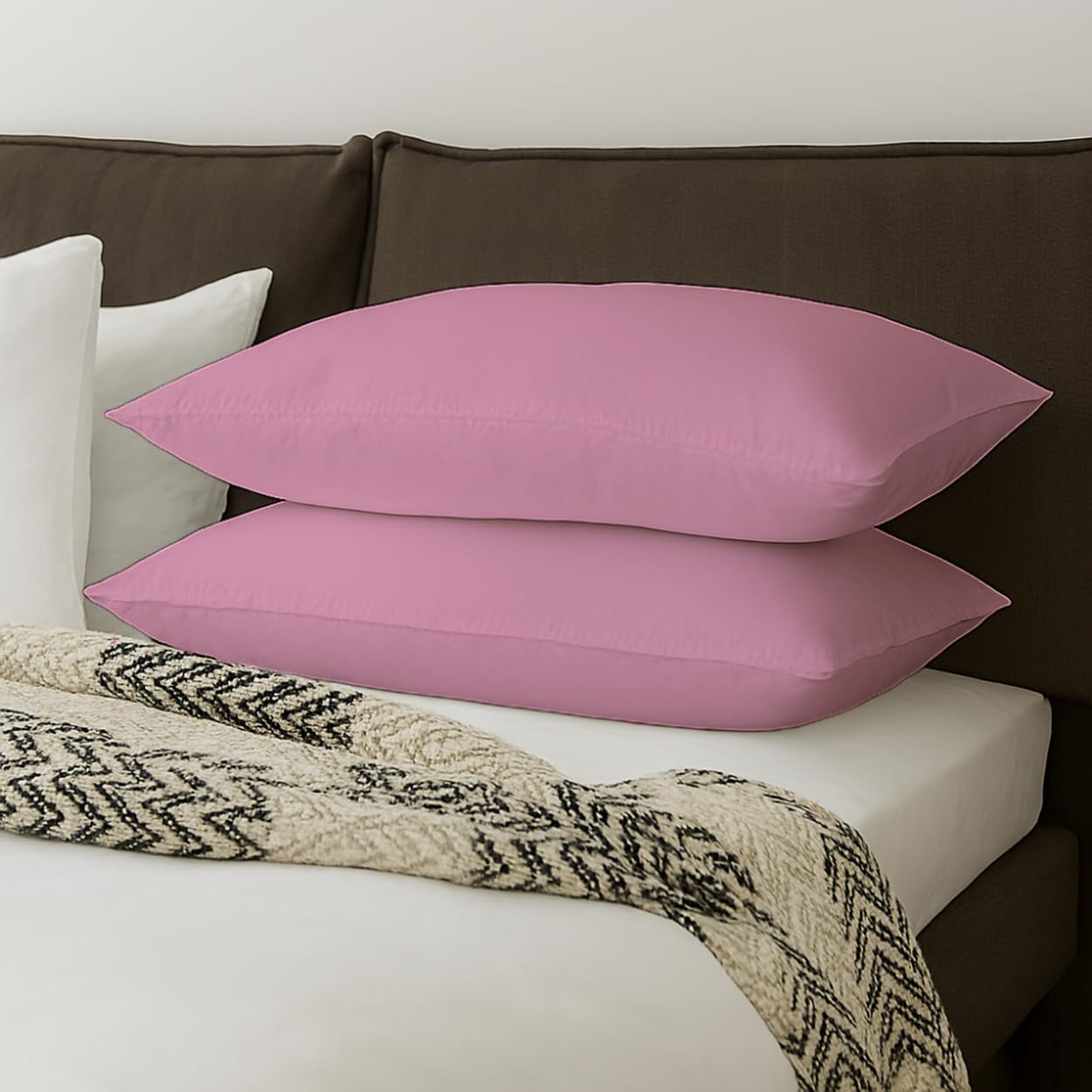 Pillow Cases pack of 2 Black Pillow Covers 50X75CM Hotel Quality Poly Cotton