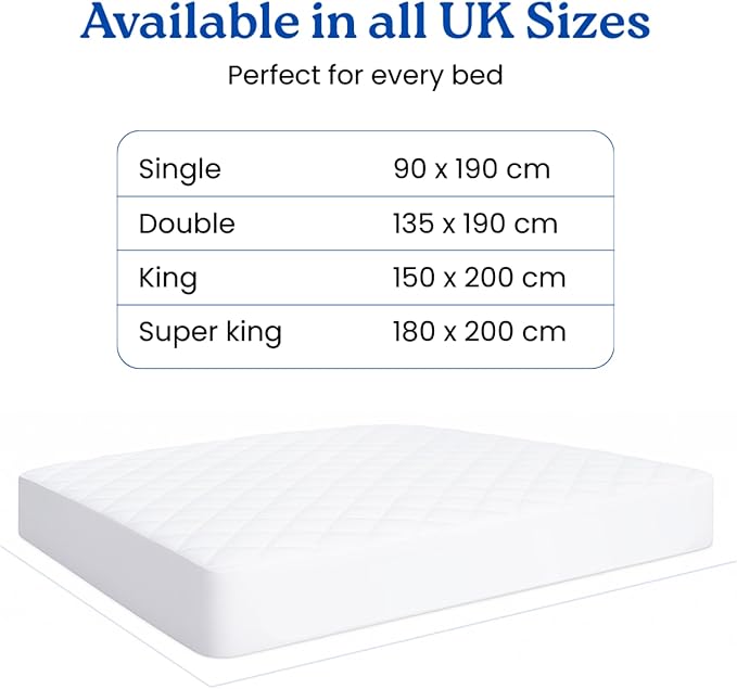Extra Deep Quilted WATERPROOF Mattress Protector Fitted Bed Cover Anti Allergic