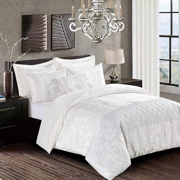 Luxury Crushed Velvet Santiago Duvet Cover Set With Pillow Case