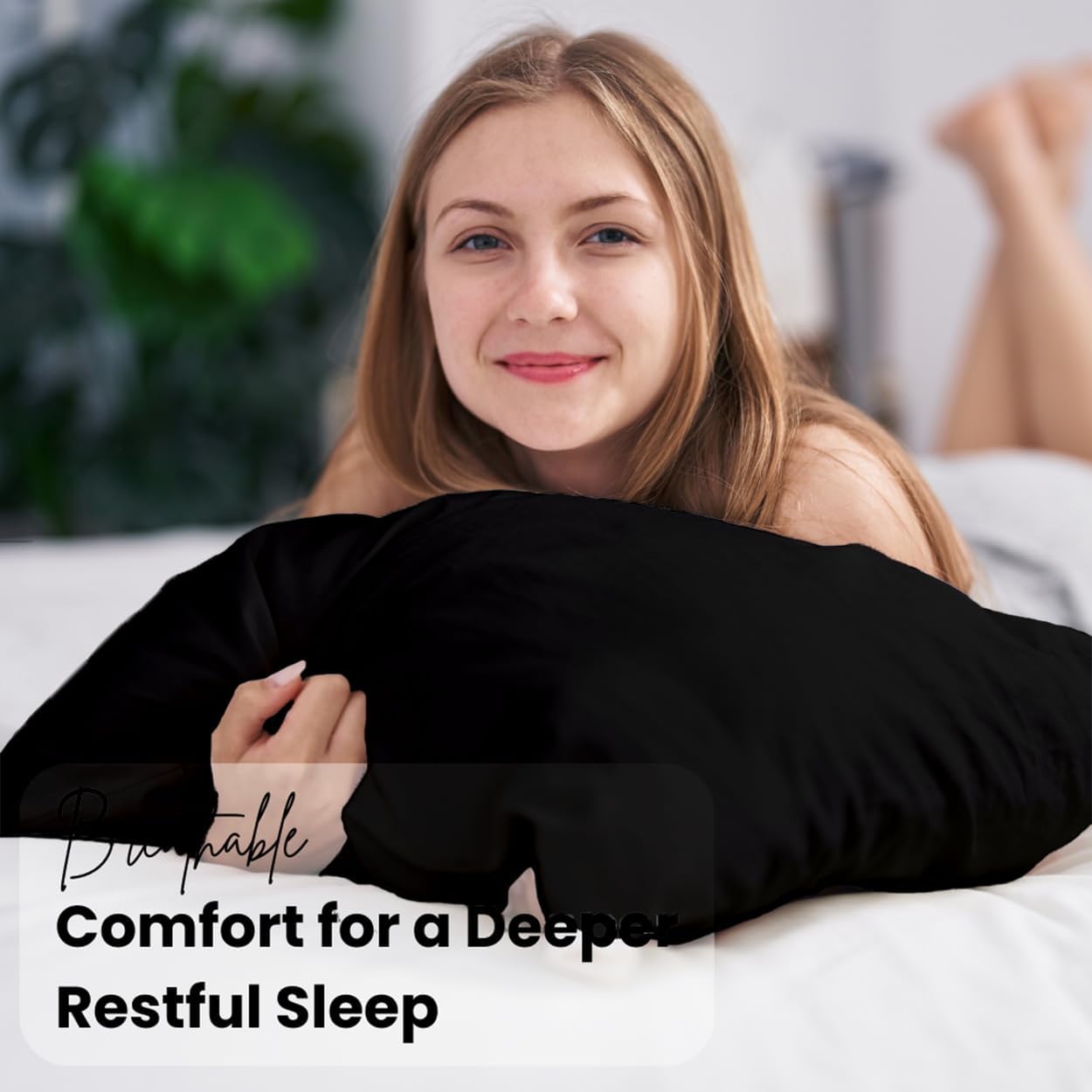 Pillow Cases pack of 2 Black Pillow Covers 50X75CM Hotel Quality Poly Cotton