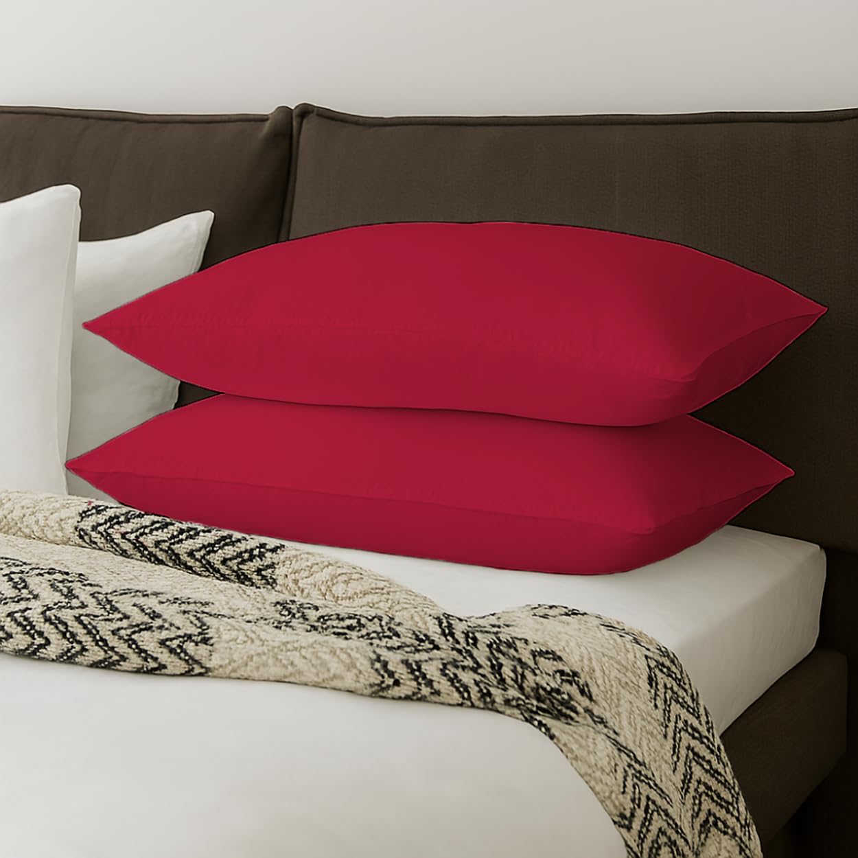 Pillow Cases pack of 2 Black Pillow Covers 50X75CM Hotel Quality Poly Cotton