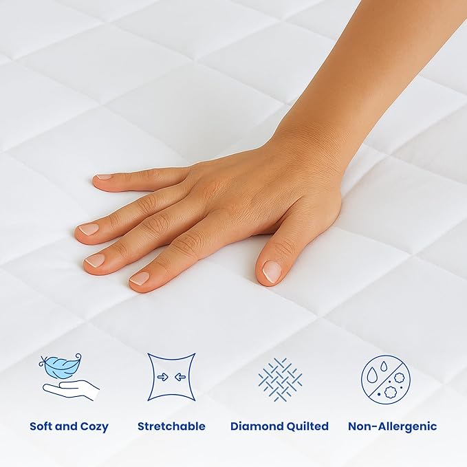 Extra Deep Quilted WATERPROOF Mattress Protector Fitted Bed Cover Anti Allergic
