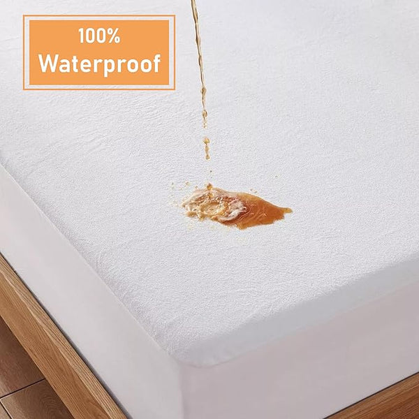 Waterproof Dust Mite Proof Terry Towel Mattress Protector -35 cm Deep
