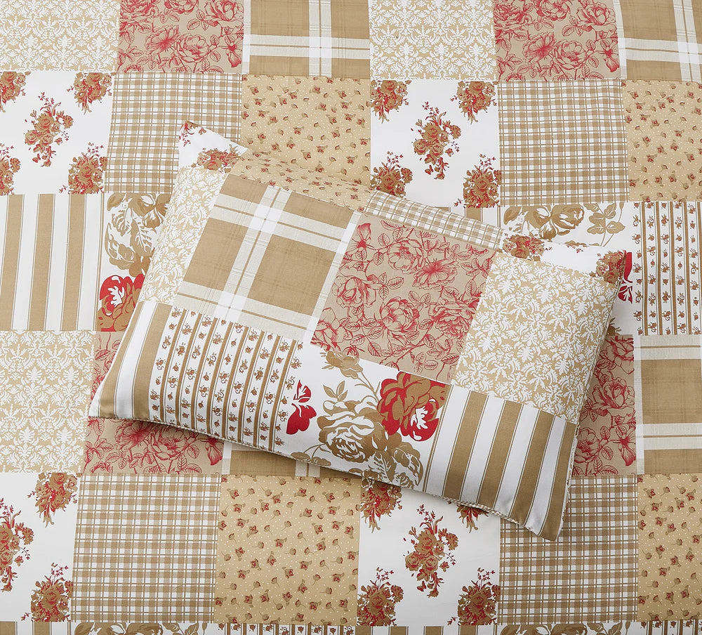 Breathable Microfibre Quilt Duvet Cover Set With Fitted Sheet and Pillow Case – Complete Bedding Set