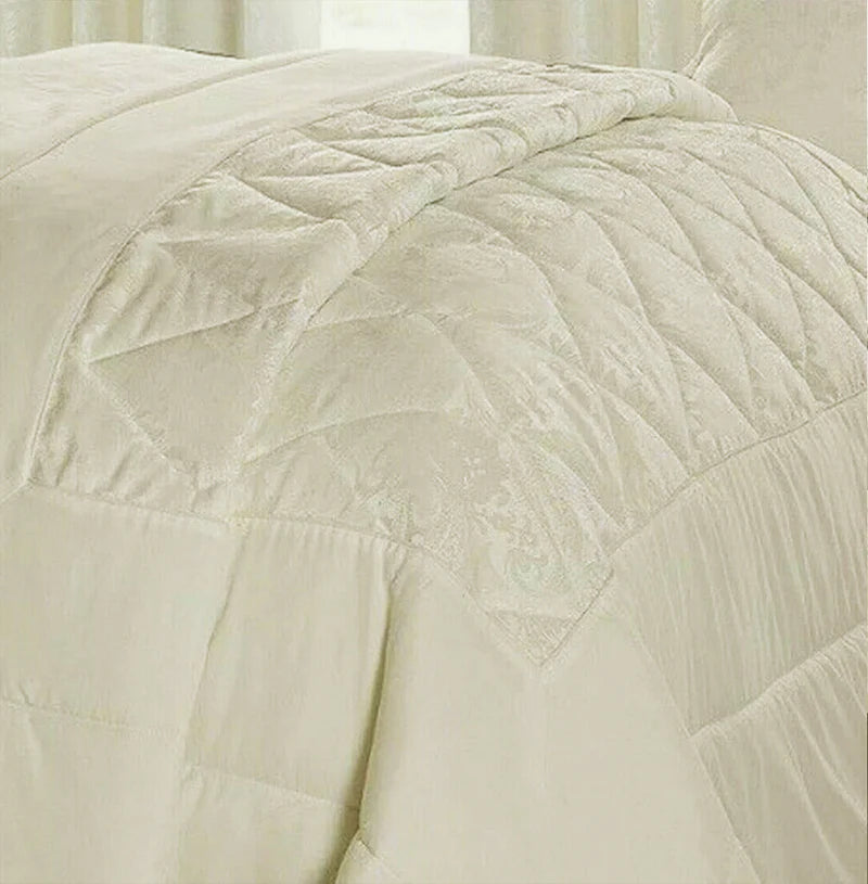 Cleo Quilted Jacquard Bedspread Comforter with Pillow Case
