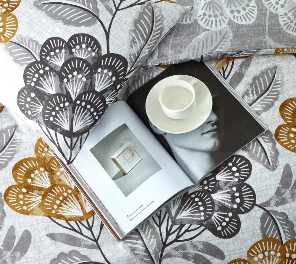 Breathable Microfibre Quilt Duvet Cover Set With Fitted Sheet and Pillow Case – Complete Bedding Set