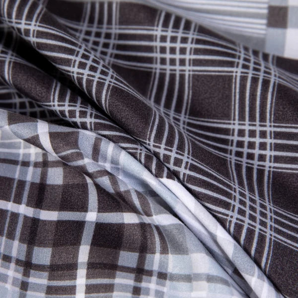 Breathable Microfibre Quilt Duvet Cover Set With Fitted Sheet and Pillow Case – Complete Bedding Set