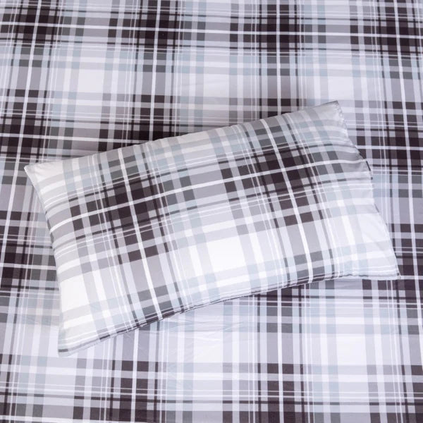 Breathable Microfibre Quilt Duvet Cover Set With Fitted Sheet and Pillow Case – Complete Bedding Set