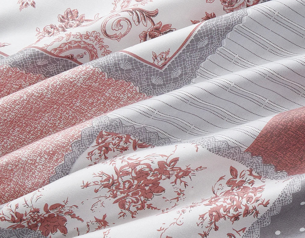 Breathable Microfibre Quilt Duvet Cover Set With Fitted Sheet and Pillow Case – Complete Bedding Set