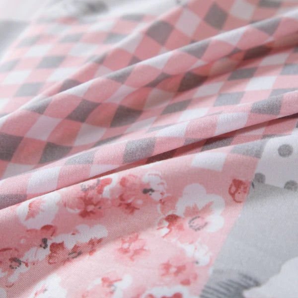 Breathable Microfibre Quilt Duvet Cover Set With Fitted Sheet and Pillow Case – Complete Bedding Set