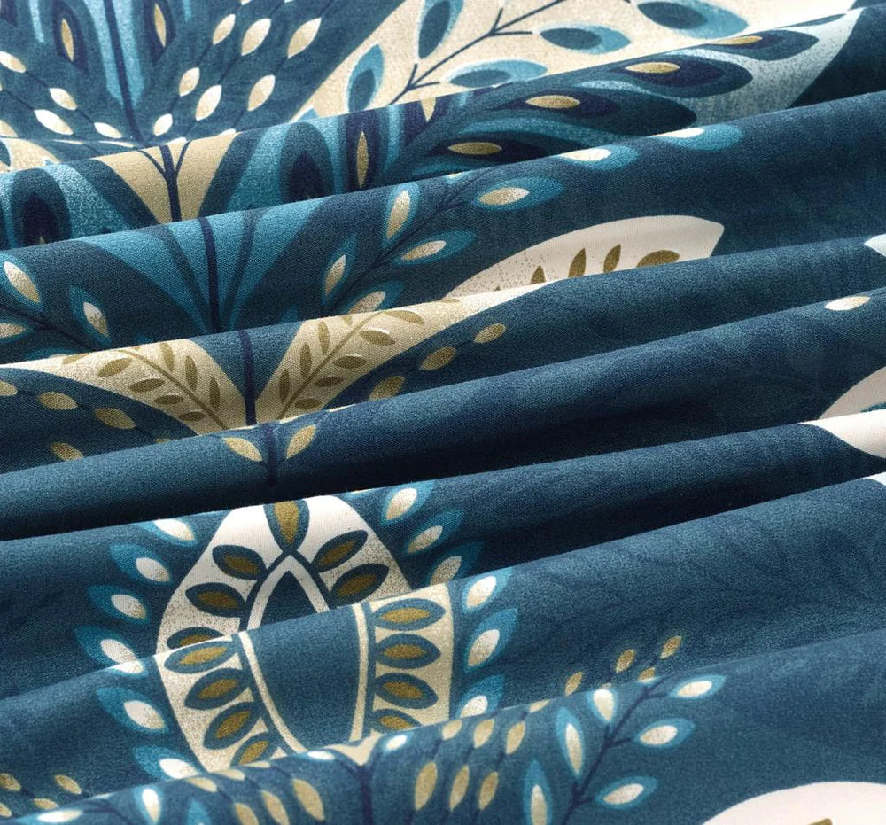 Breathable Microfibre Quilt Duvet Cover Set With Fitted Sheet and Pillow Case – Complete Bedding Set