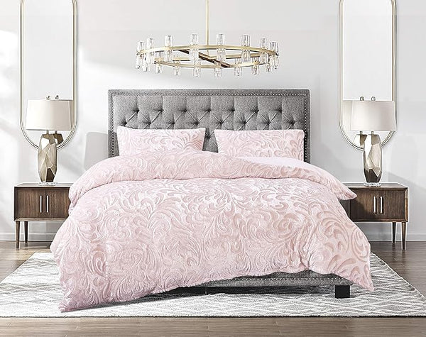 Pressed Velvet Teddy Fleece Duvet Cover Set With Pillow Case