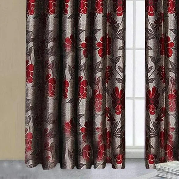 Antalya Floral Jacquard Fully Lined Pencil Pleat Window Curtains– Complete Set with 2 Curtain Panels + 2 Tie Backs