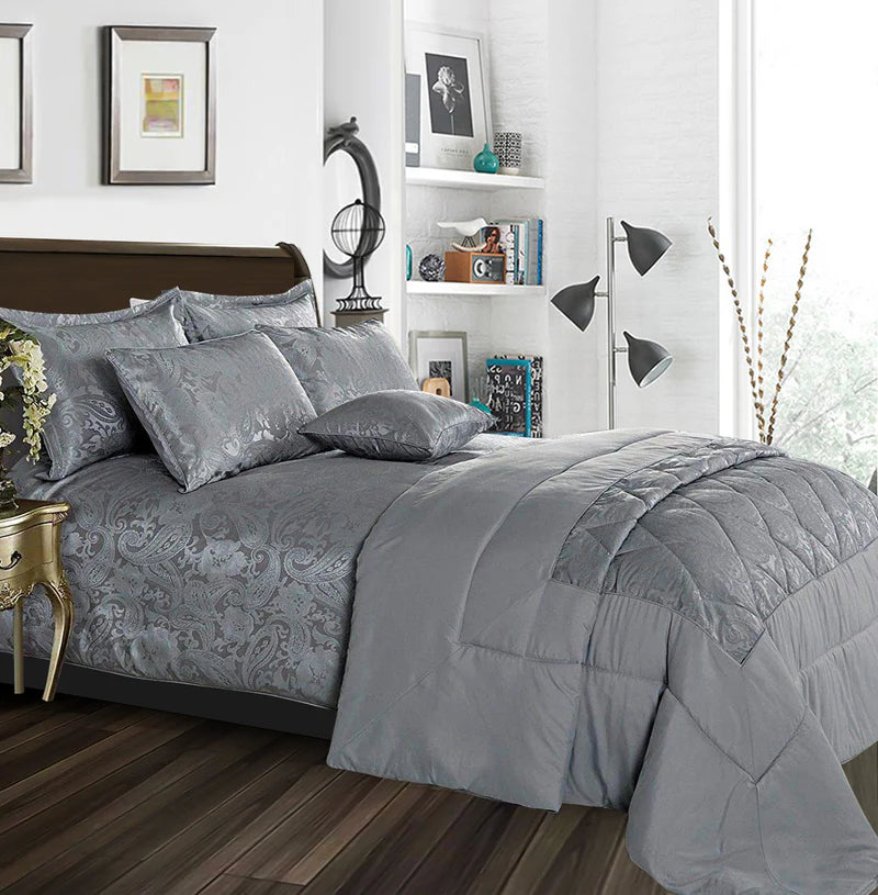 Cleo Quilted Jacquard Bedspread Comforter with Pillow Case