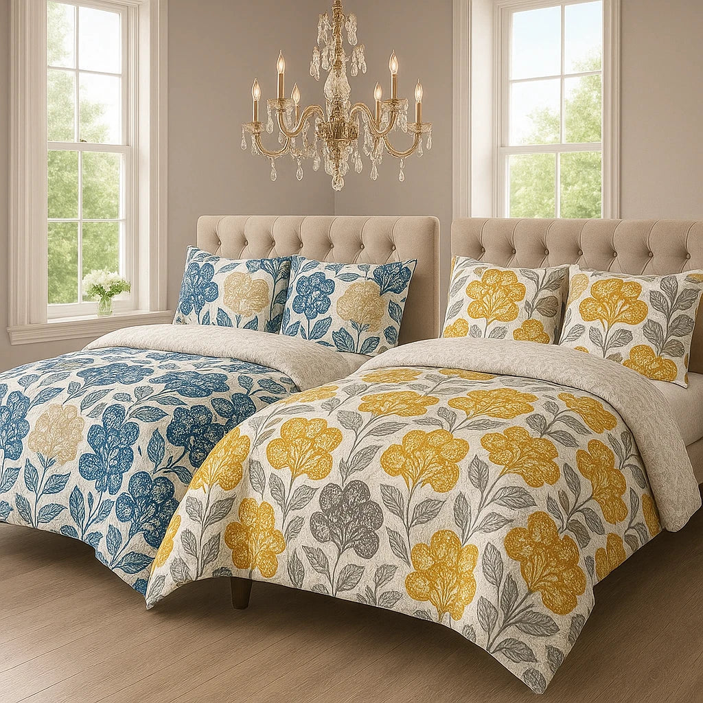 Lightweight Microfiber Anti-Allergic Quilt Duvet Cover Set with Pillow Case