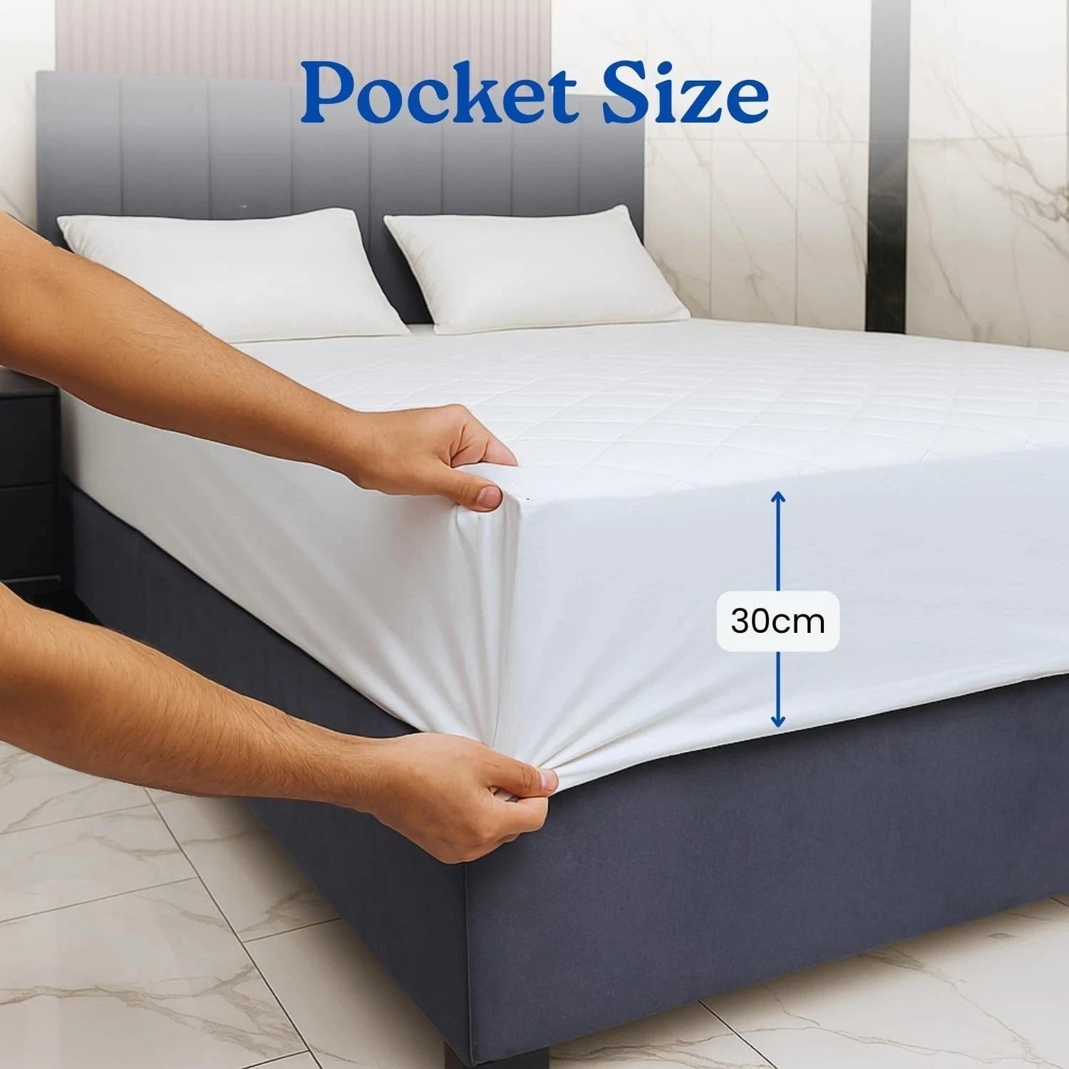 Extra Deep Quilted WATERPROOF Mattress Protector Fitted Bed Cover Anti Allergic