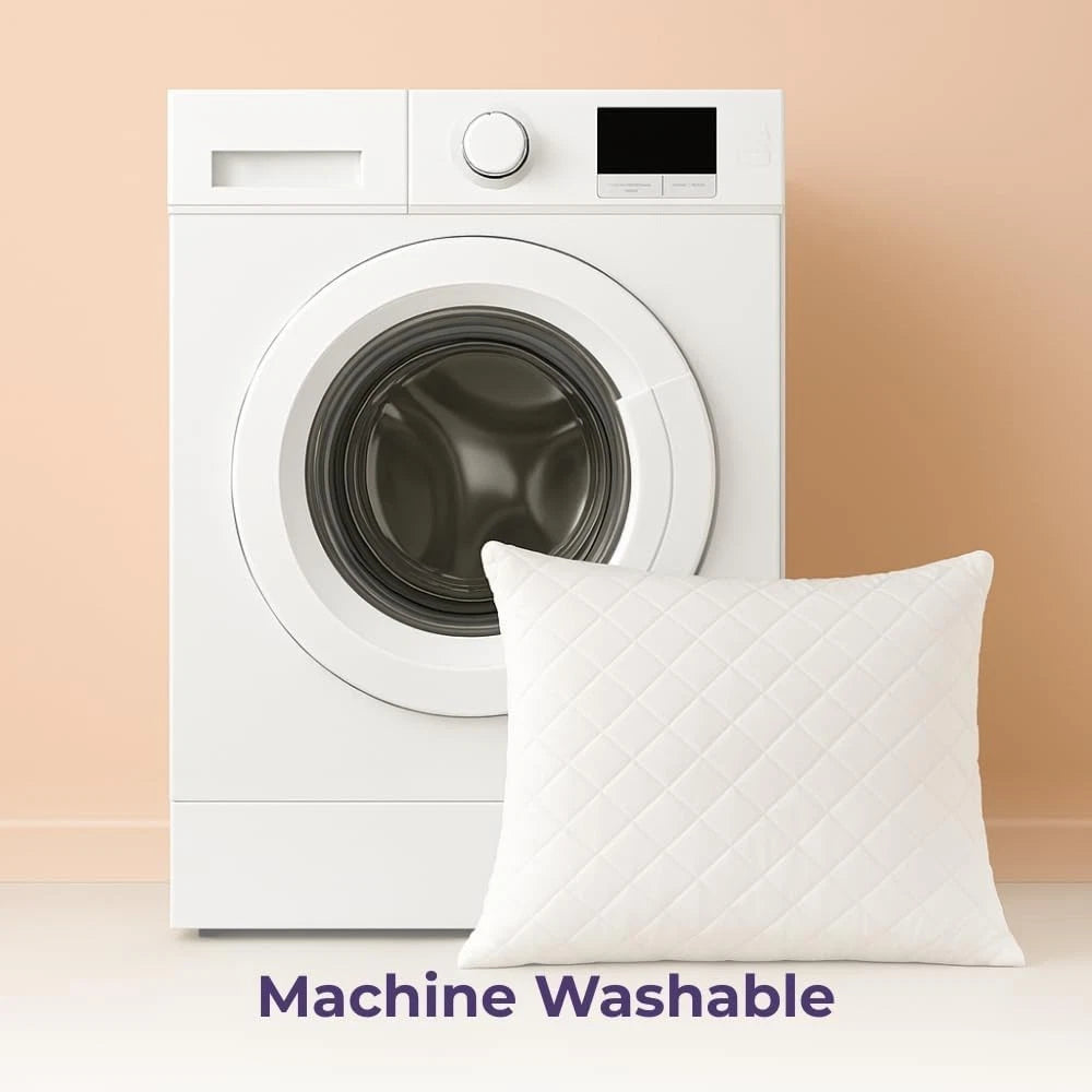 2 x Quilted Pillow Protectors 100% Cotton Breathable Soft Pillow Cover Pair UK