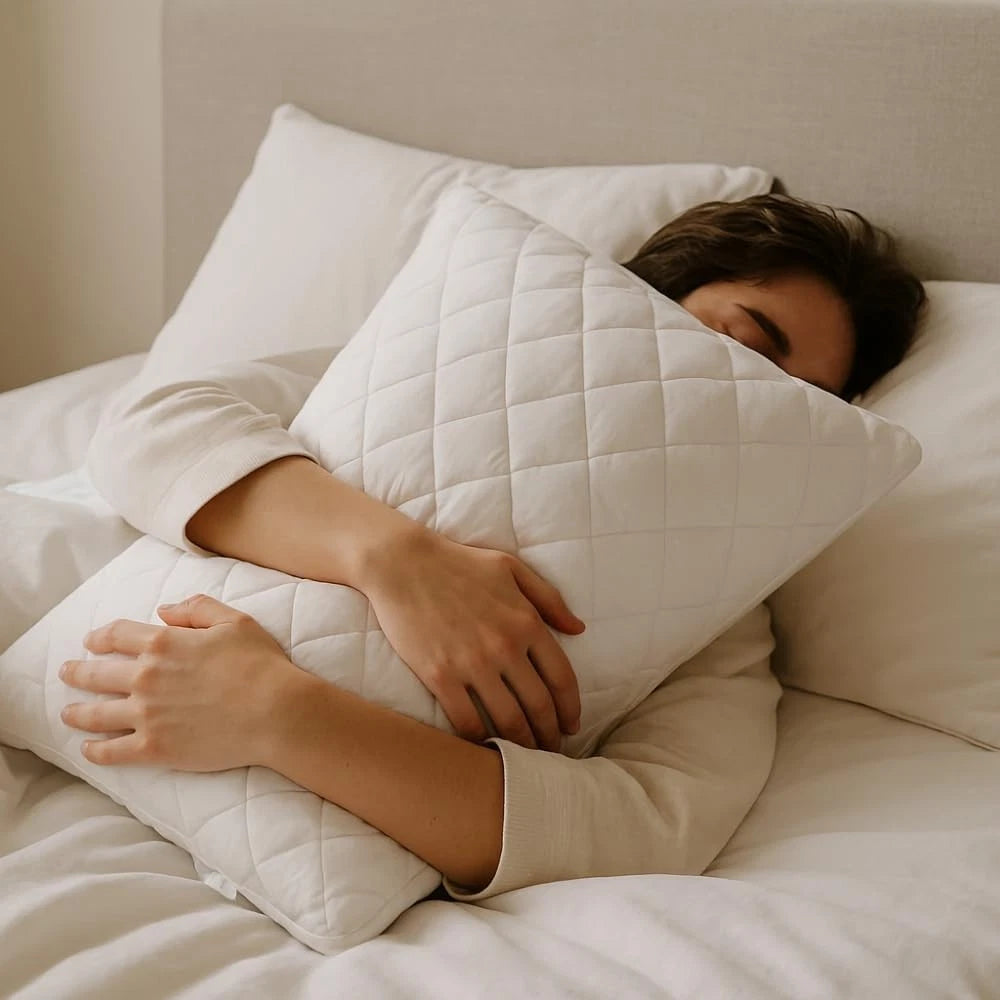 2 x Quilted Pillow Protectors 100% Cotton Breathable Soft Pillow Cover Pair UK