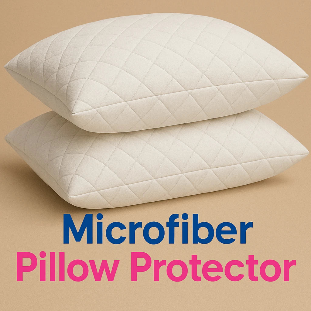 2 x Quilted Pillow Protectors 100% Cotton Breathable Soft Pillow Cover Pair UK