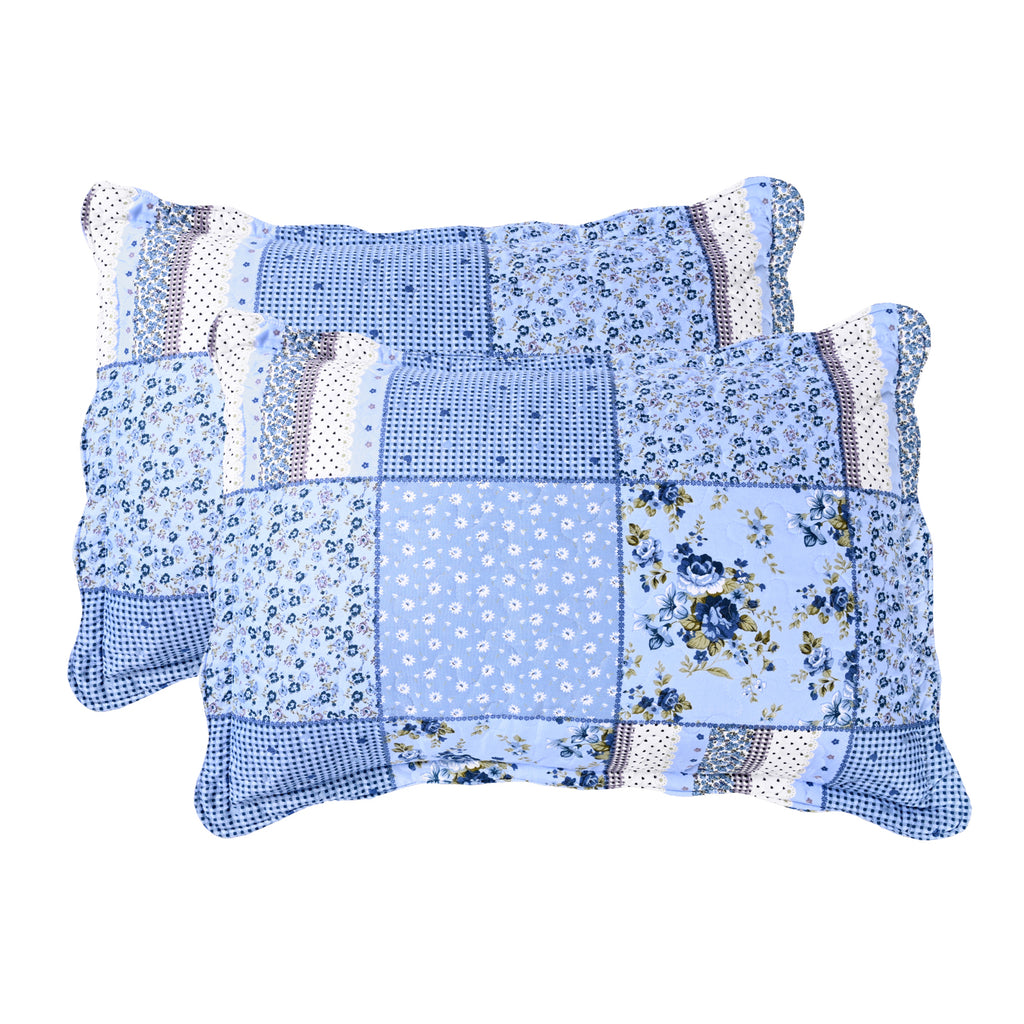 3 Piece Printed Patchwork Bedspread