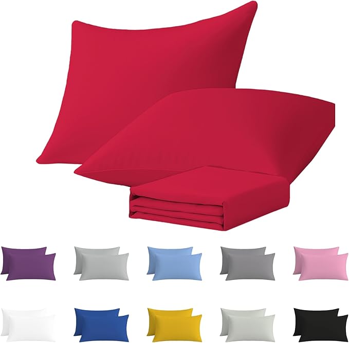 Pillow Cases pack of 2 Black Pillow Covers 50X75CM Hotel Quality Poly Cotton