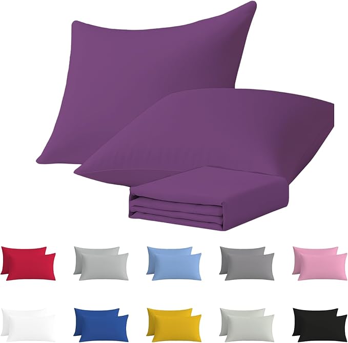 Pillow Cases pack of 2 Black Pillow Covers 50X75CM Hotel Quality Poly Cotton