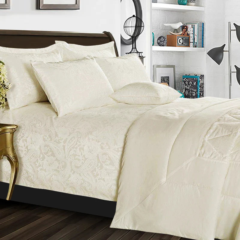 Cleo Quilted Jacquard Bedspread Comforter with Pillow Case