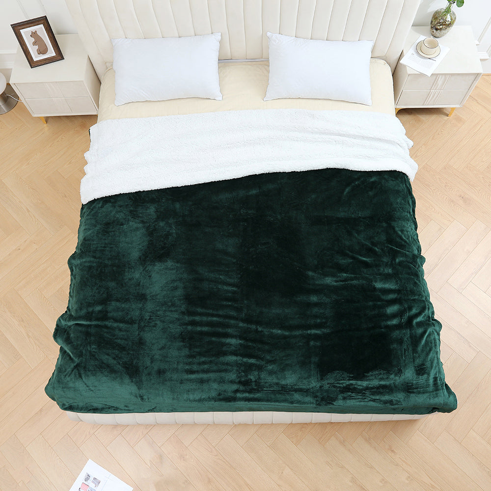 Sherpa Blanket Fleece Bed Throw Single Double & King size