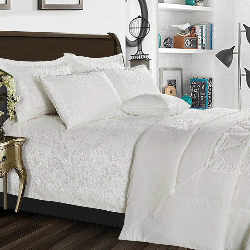Cleo Quilted Jacquard Bedspread Comforter with Pillow Case